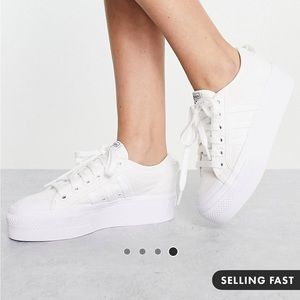 Adidas originals nizza platform sneakers in white